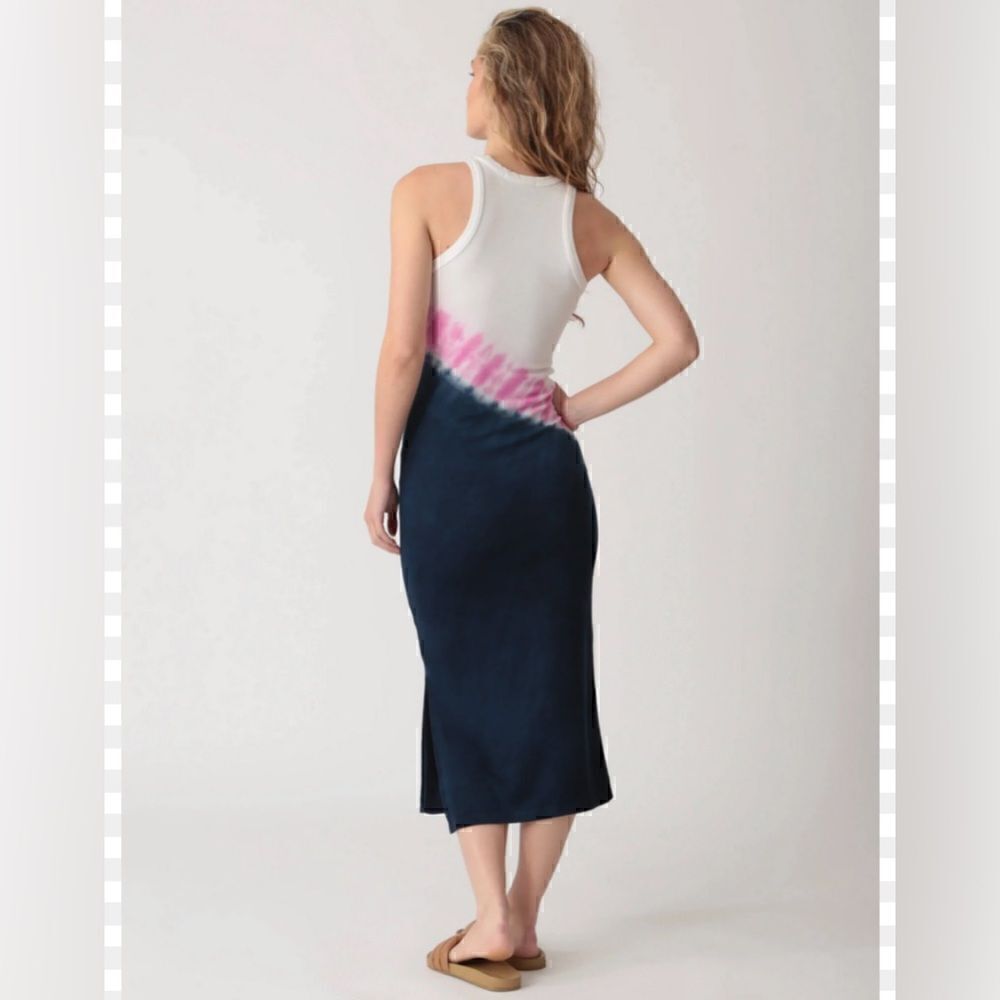 Anthropologie x Electric & Rose Venice Ribbed Maxi Dress M in pink white navy